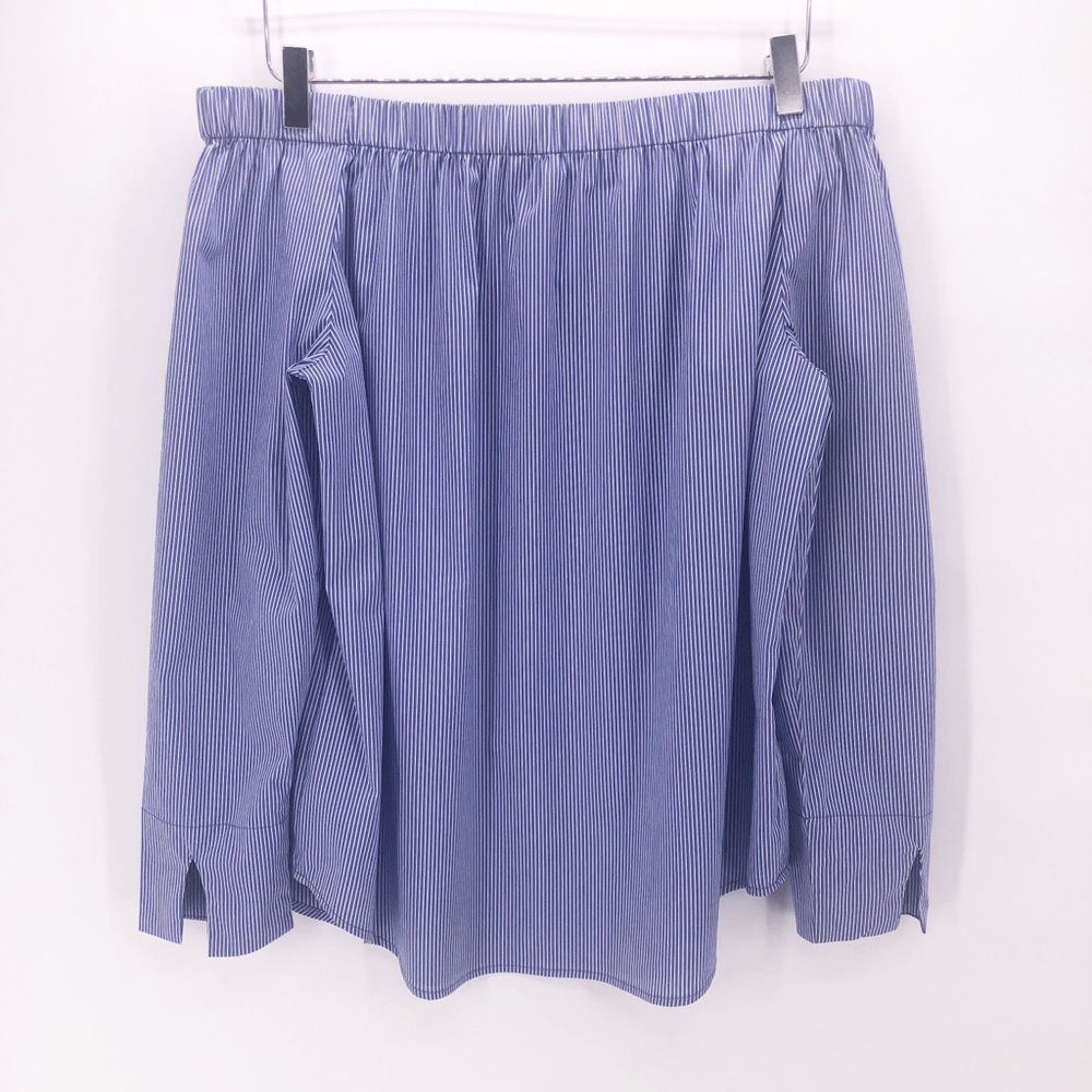 Philosophy Off Shoulder Seersucker Blouse - Picture 2 of 5
